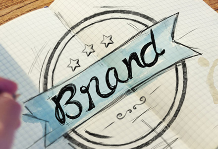 Hand drawn sketch of the word Brand