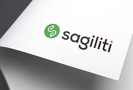 Close-up of full Sagiliti logo on paper