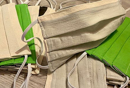 Photo of a pile of homemade face masks