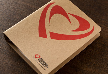 Cover of binder for donor ambassadors for the Minneapolis Heart Institute Foundation 