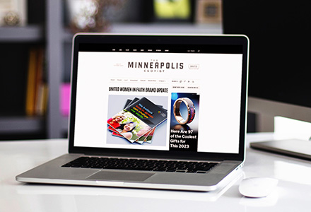 Photo of The Minneapolis Egotist website on a laptop