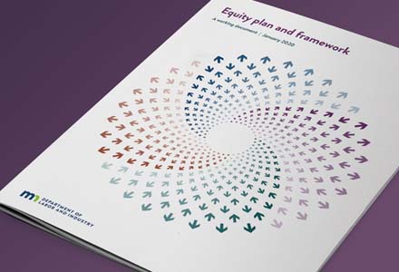 Cover of brochure about the MN Department of Labor and Industry's Equity Plan