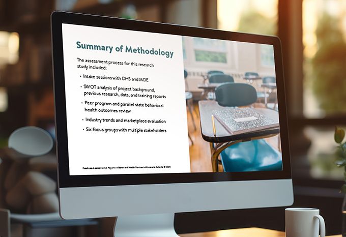 Screenshot from MN DHS School Readiness Report showing methodology