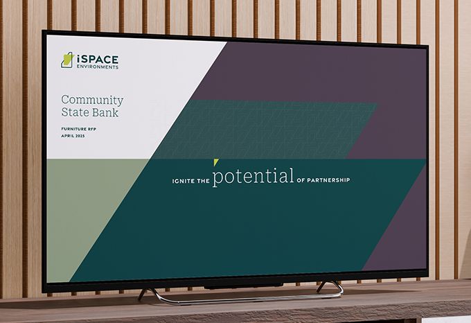 Cover page for client presentation for iSpace Environments with a headline reading: Ignite the potential of partnership