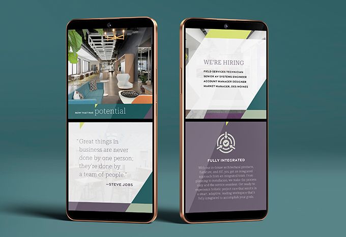 Social media posts for iSpace Environments featuring a case study, a quote, job postings, and a point of difference