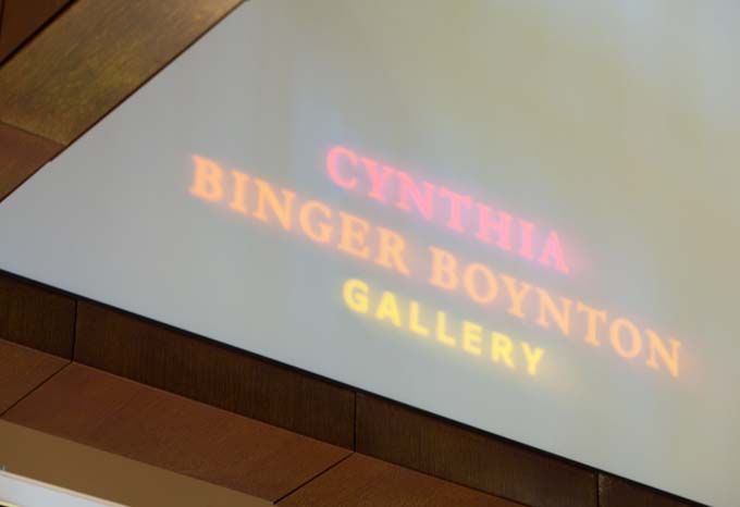 Projected light sign for Cynthia Binger Boynton Gallery in McKnight Foundation